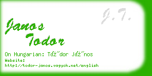 janos todor business card